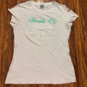 Harley-Davidson White Fitted Short Sleeve Tee